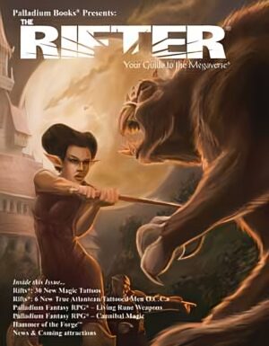 Rifter 52 cover, a woman fighting an alien saber toothed beast