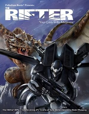 Rifter 70 cover, a dragon chasing a Coalition smiling jack SAMAS power armor