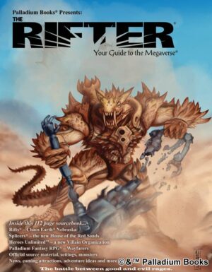 the cover of Rifter 80, shows a monster in the desert ripping apart a robot