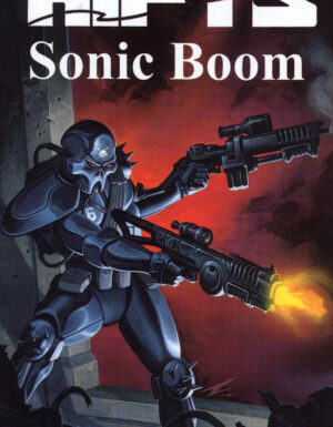 Sonic boom book cover, a coalition soldier with two guns firing at things unseen