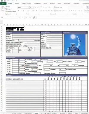 a screenshot of the character sheet